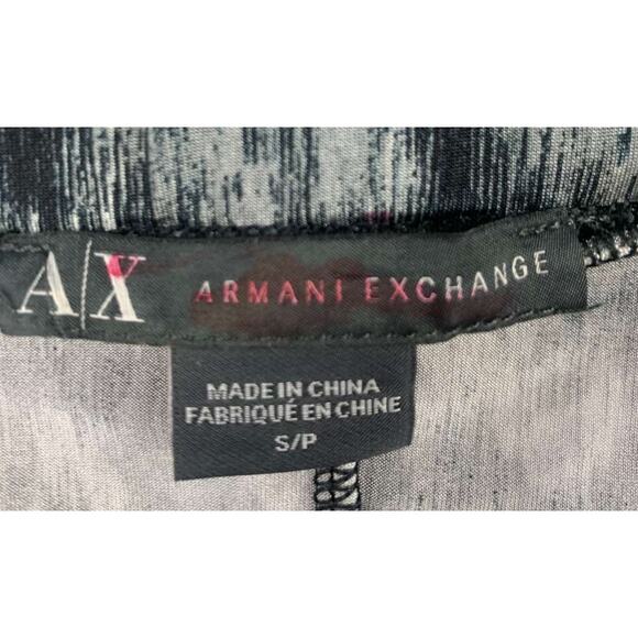 Armani Exchange Leggings Women's S Black Ruched Animal Print Elastic Waist - Picture 3 of 7